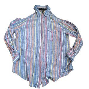 Fashion to Figure Women's Multicolor Long Sleeve Button Down Shirt Top Size 2